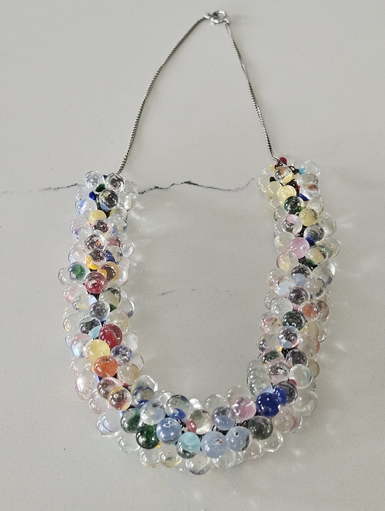 Murano Jewelry - Vintage MCM Murano Art Glass Color Shifting Pools Light Statement Necklace 24"